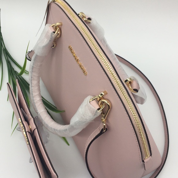 Michael Kors LG Dome Satchel Bag & Wallet BLOSSOM - Picture 6 of 10